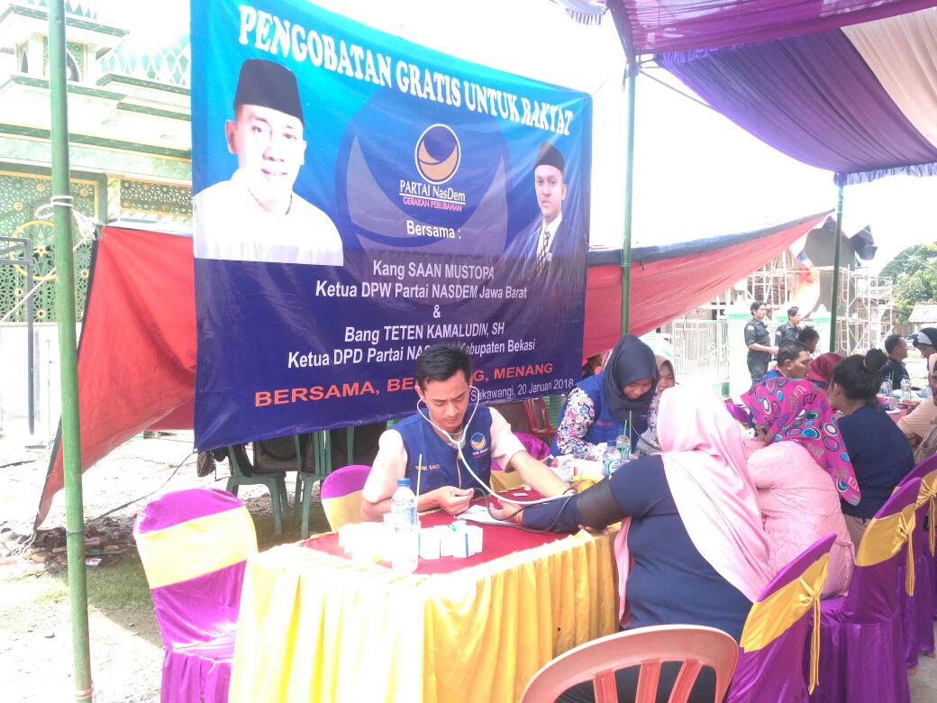 Partai Nasdem Adakan Pengobatan Gratis di Kabupaten Bekasi