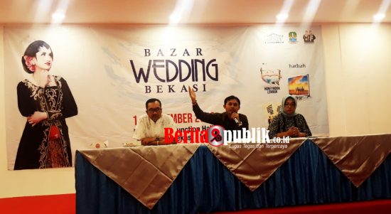 Konferensi Pers Bazar Wedding Bekasi CV Aristy bersama Pemkot Bekasi dan Penyelenggara Grand Mall berlokasi di De'Krandjie Function Hall Grand Mall Lantai 3, Kelurahan Kranji, Kecamatan Bekasi Barat pada 1 hingga 3 November 2019.