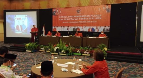 DPD PDI Perjuangan Provinsi Jawa Barat Helat Rapat Konsolidasi Pemenangan Pemilihan Pilkada se-Jawa Barat di Hotel Horison, Bekasi Selatan, Rabu, (2/9).